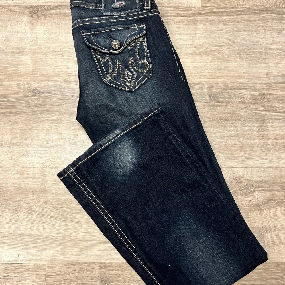 MEK Women's Dark Blue Boot Cut Jeans